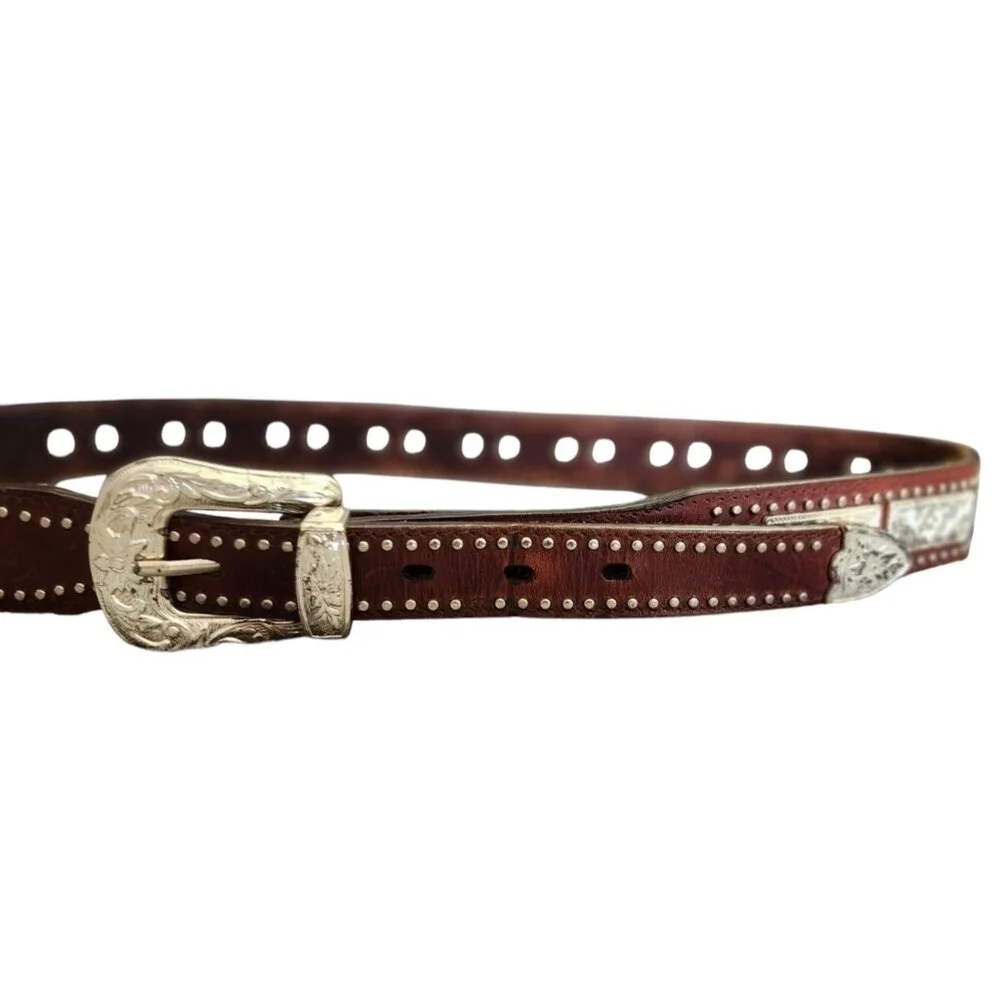 Western Belt Leather Brown Men's Nocona Size 40